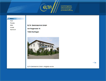 Tablet Screenshot of elta-gmbh.com